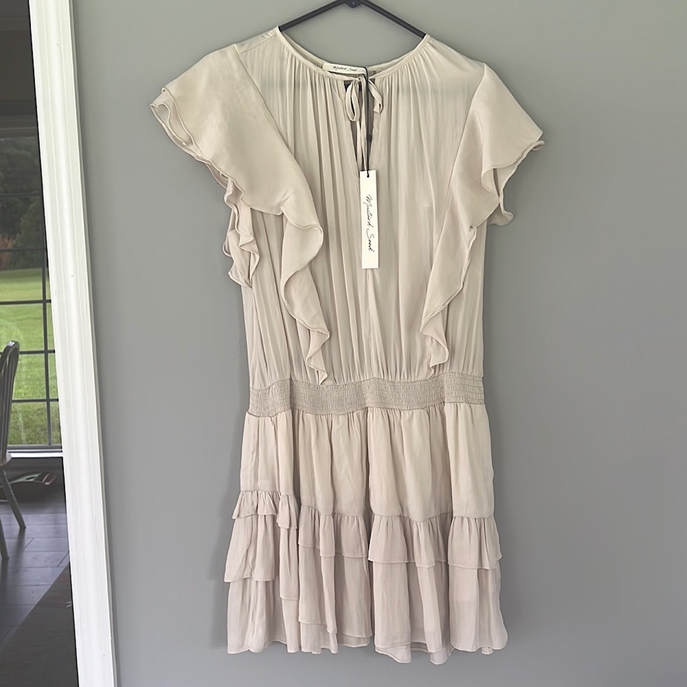 Off white ruffle dress